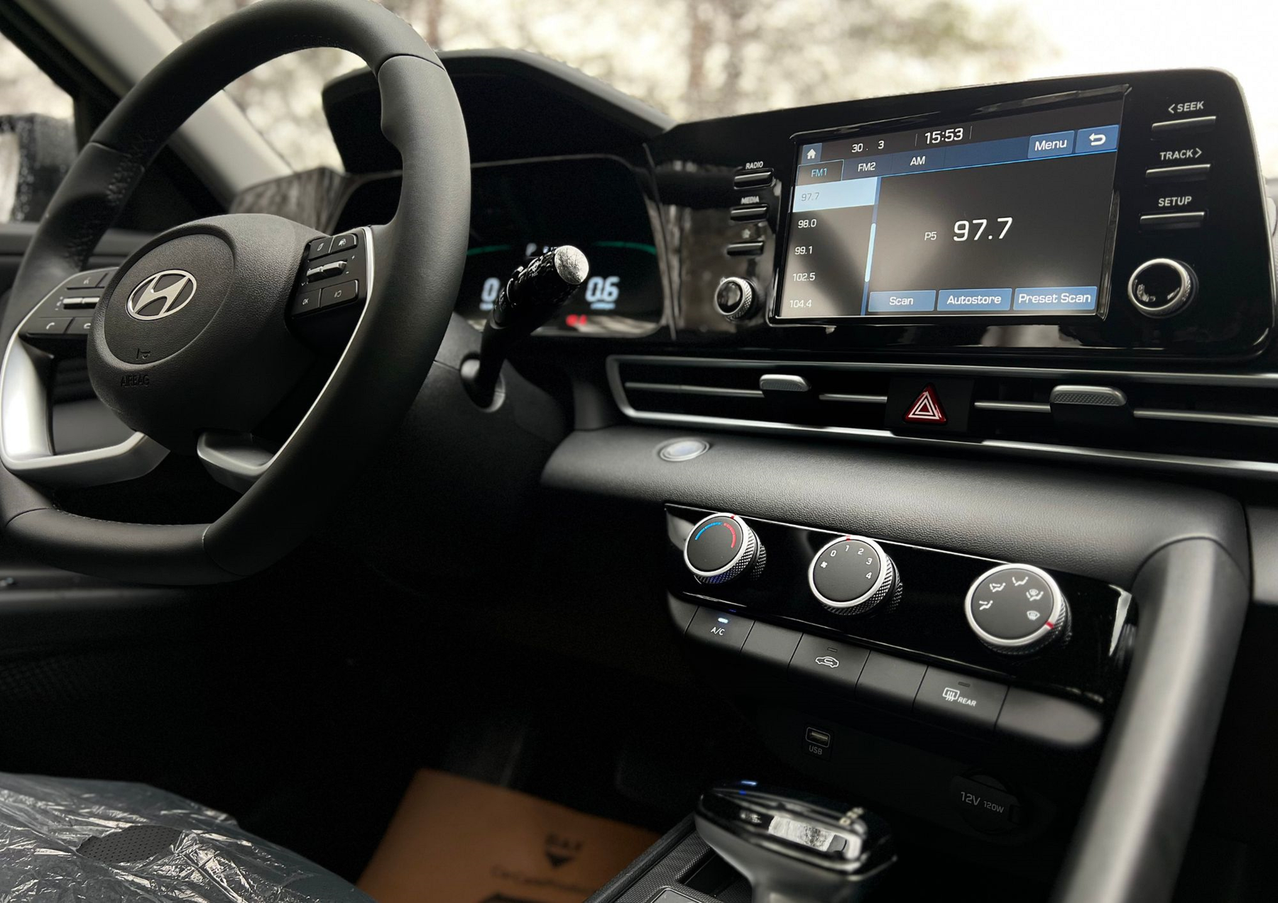 Modern vehicle dashboard with integrated infotainment technology