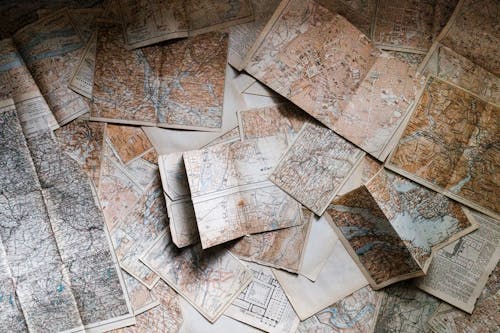 Free Assorted Map Pieces Stock Photo