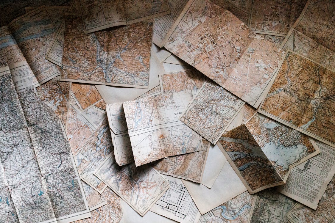 Free Assorted Map Pieces Stock Photo