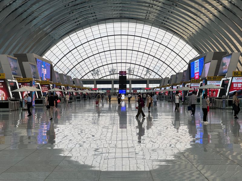 Spacious modern airport terminal