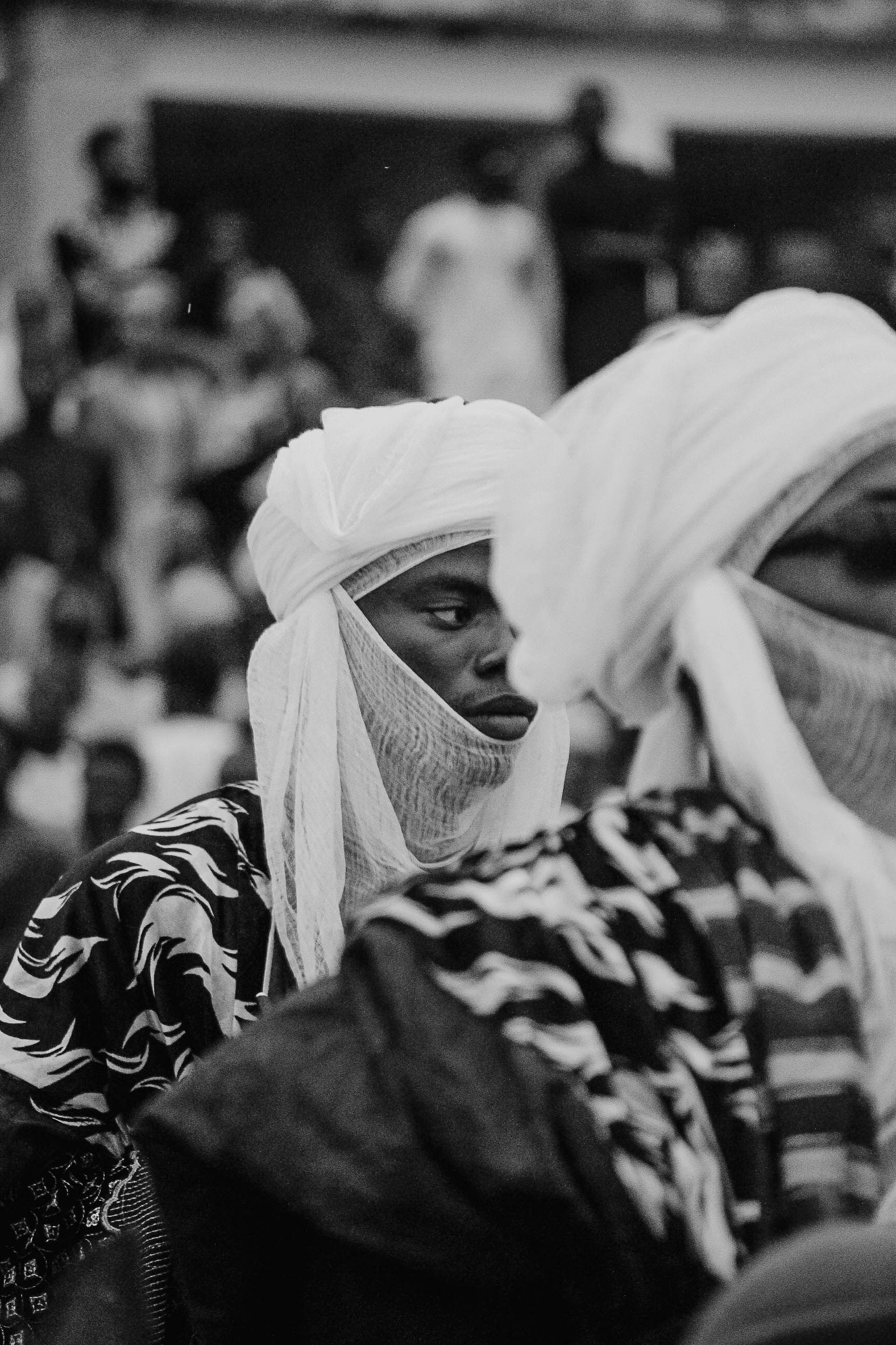 Traditional Ceremonial Attire in Black and White · Free Stock Photo