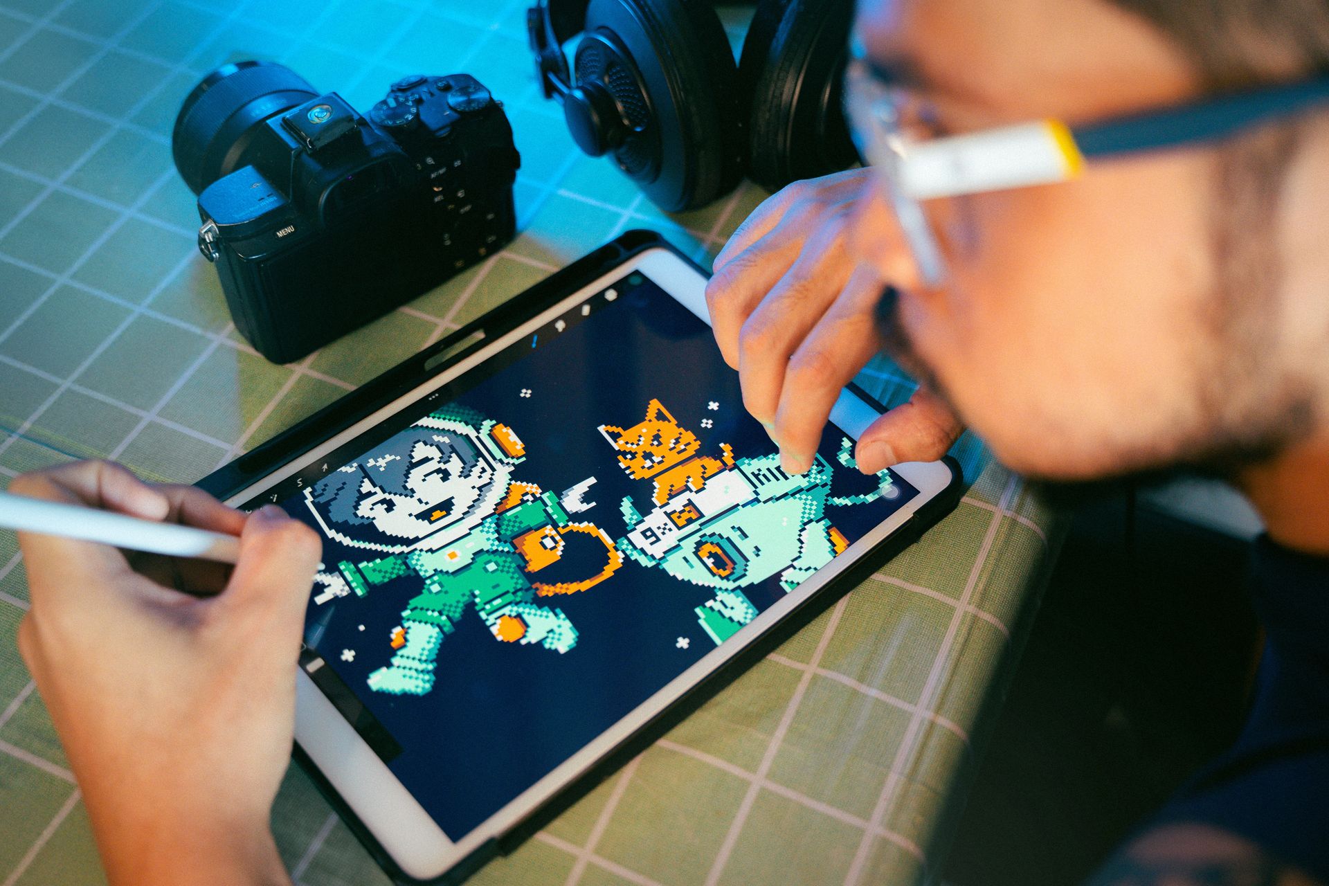 Digital Art Creation on Tablet with Stylus