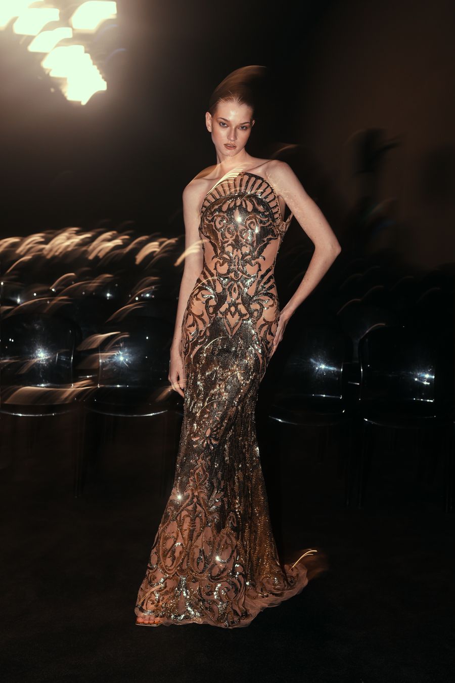 Bronze Embroidered Gown