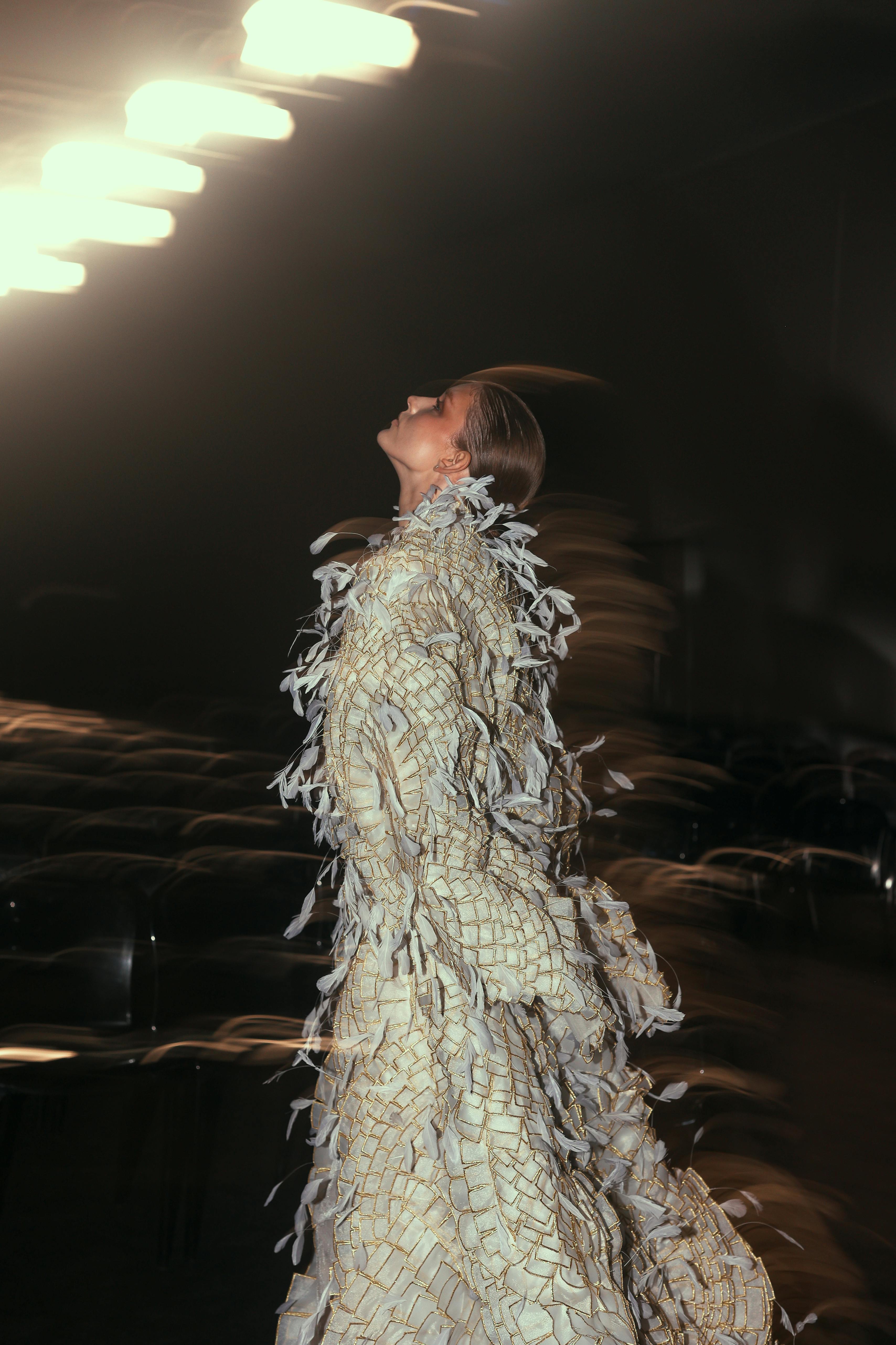 Textured Fringe Deconstructed Coat Platform Boots Editorial