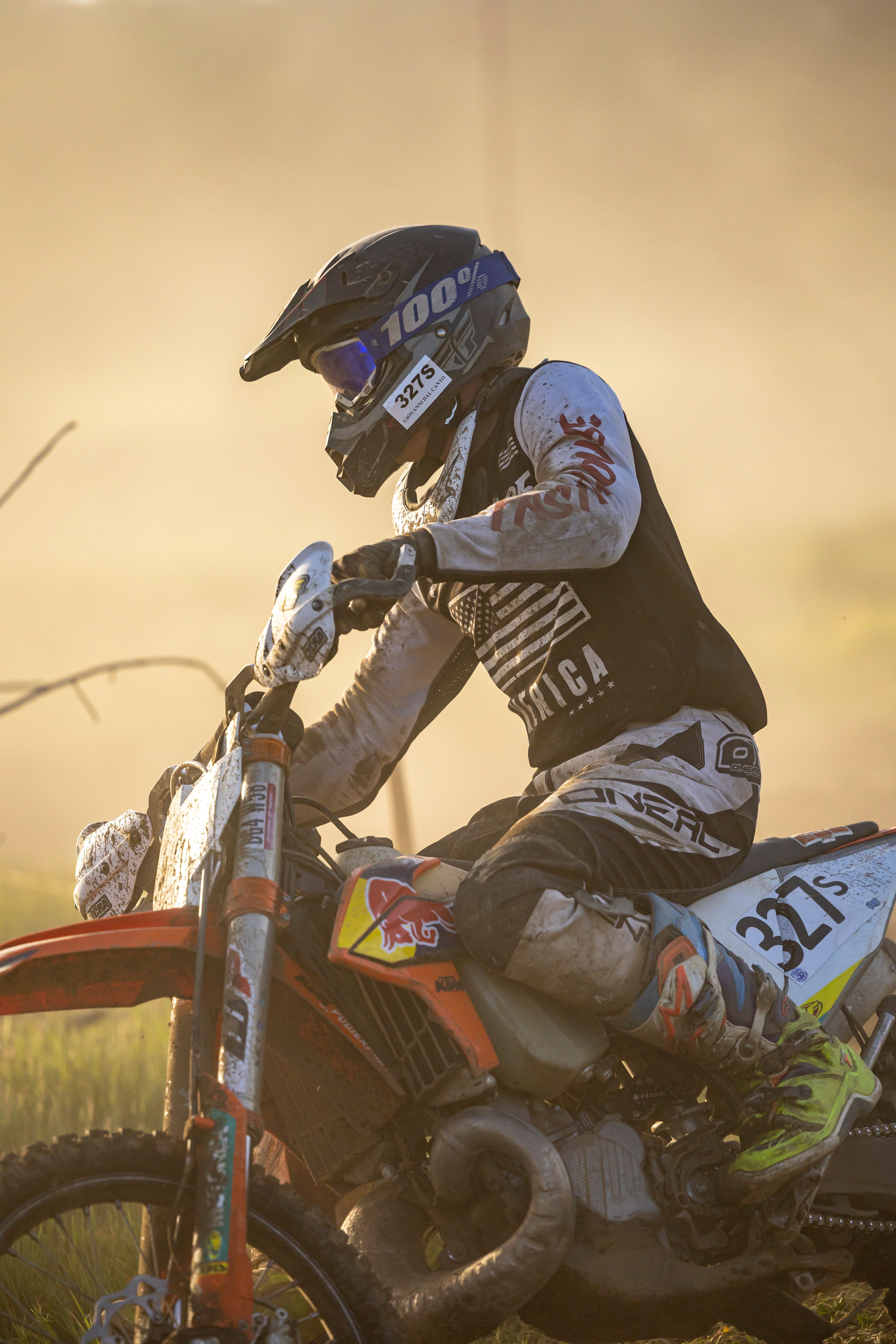 Dirt Bike Rider in Action During Golden Hour · Free Stock Photo