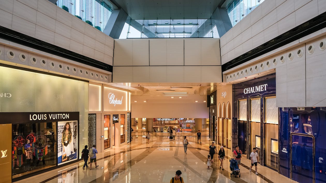 Free People Walking Inside Building Stock Photo