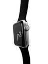 Black Wristwatch On White Background