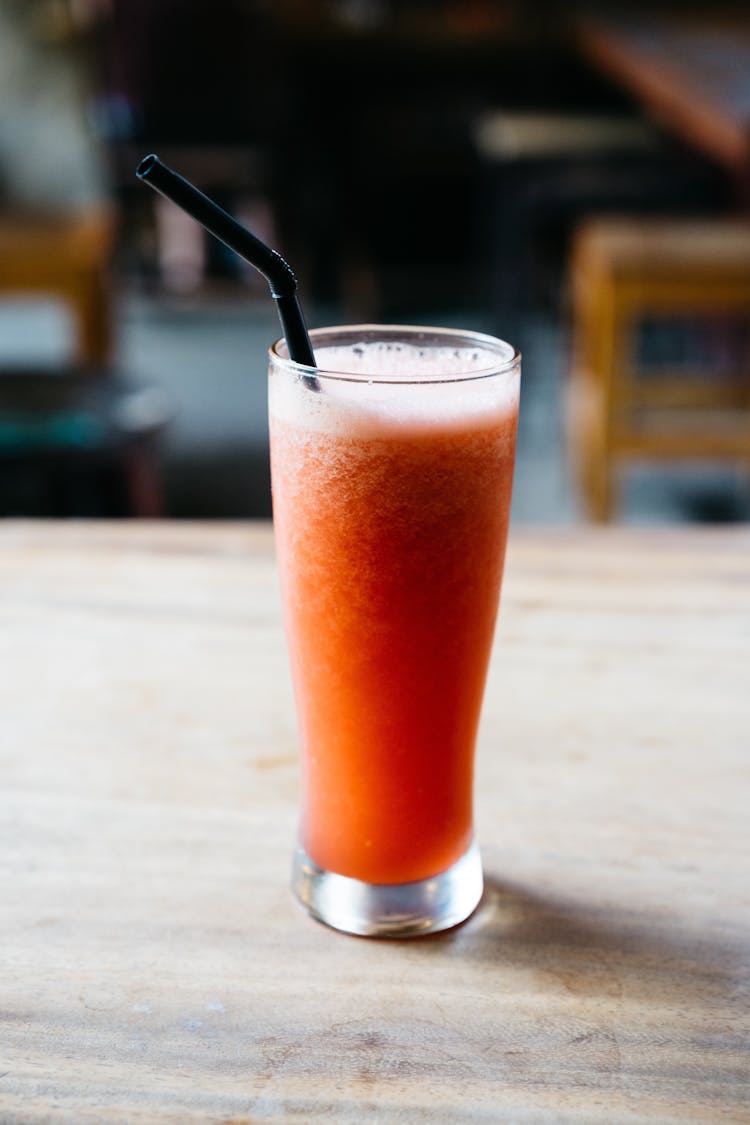 Close-Up Photo Of A Watermelon Smoothie Drink