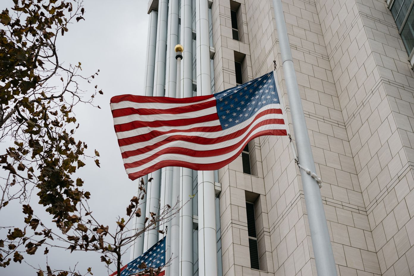 Historic Elks Lodge building with flag