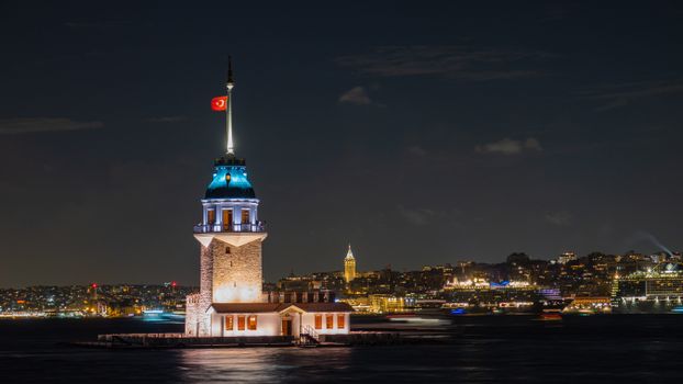 Maiden's Tower in Istanbul at Night