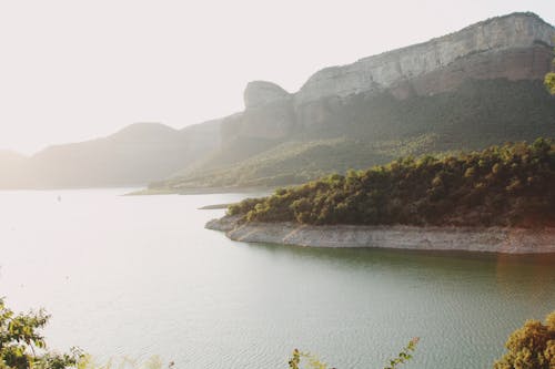 Lake Scenery Across the Mountain