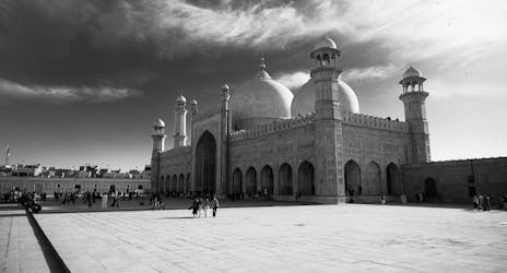 Grayscale Photography of Mosque Lahore, Pakistan