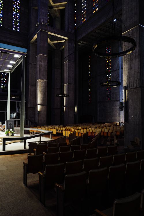 Stunning Architectural Interior of Modern Church · Free Stock Photo