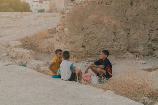 Children Playing in Ancient Ruins