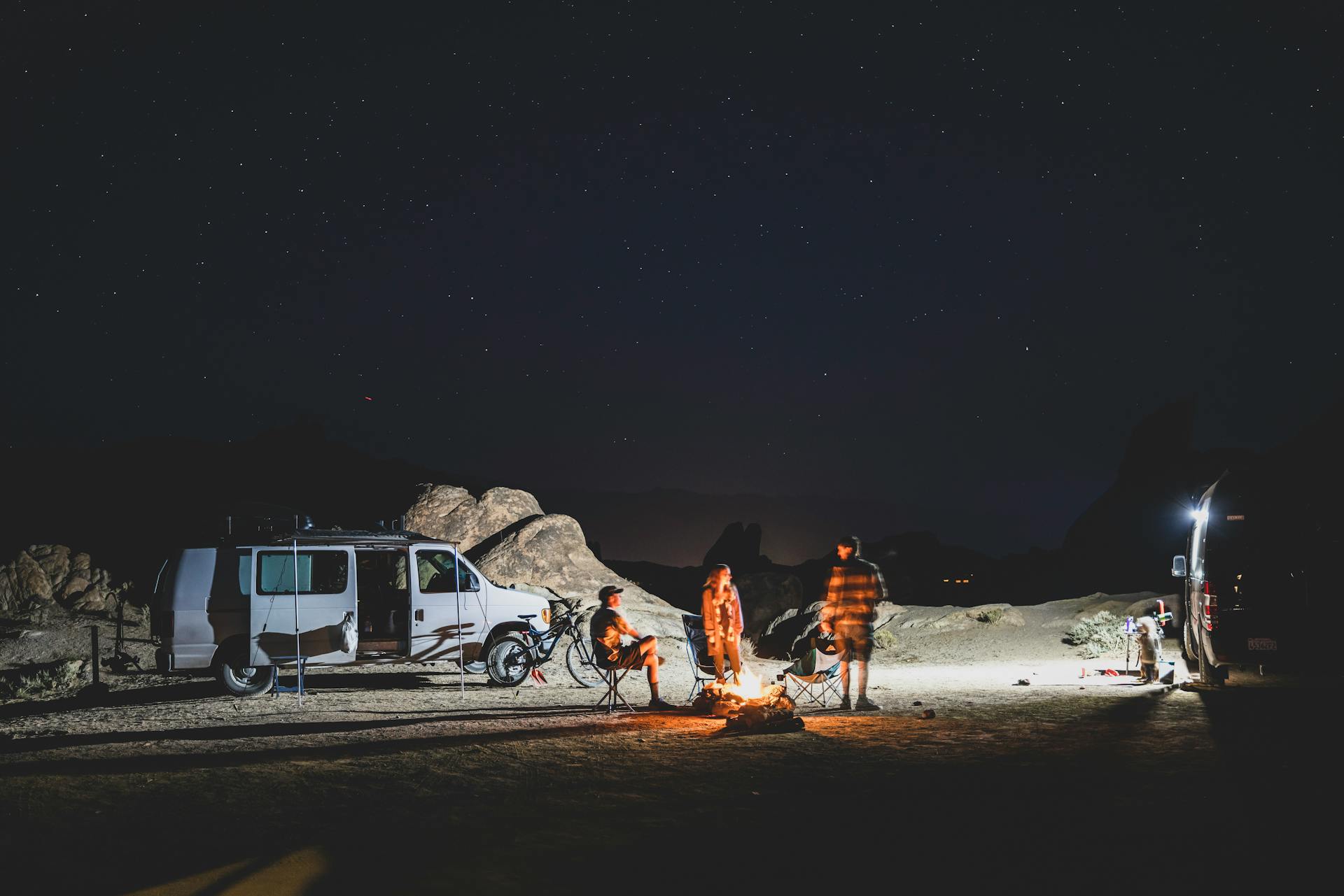 Starlit Camping in Desert with Friends