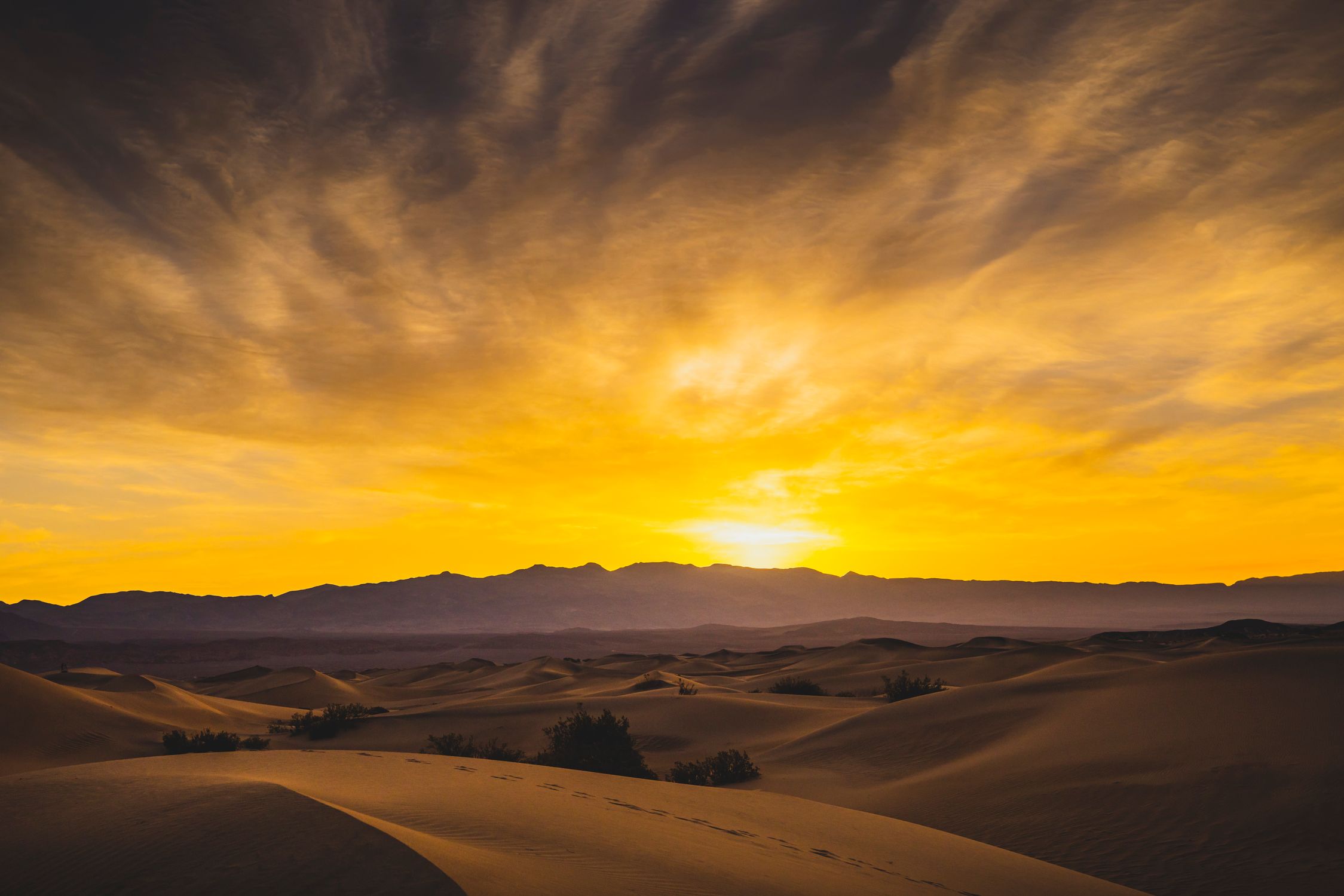 Golden Sunset Over Desert Sand Dunes · Free Stock Photo