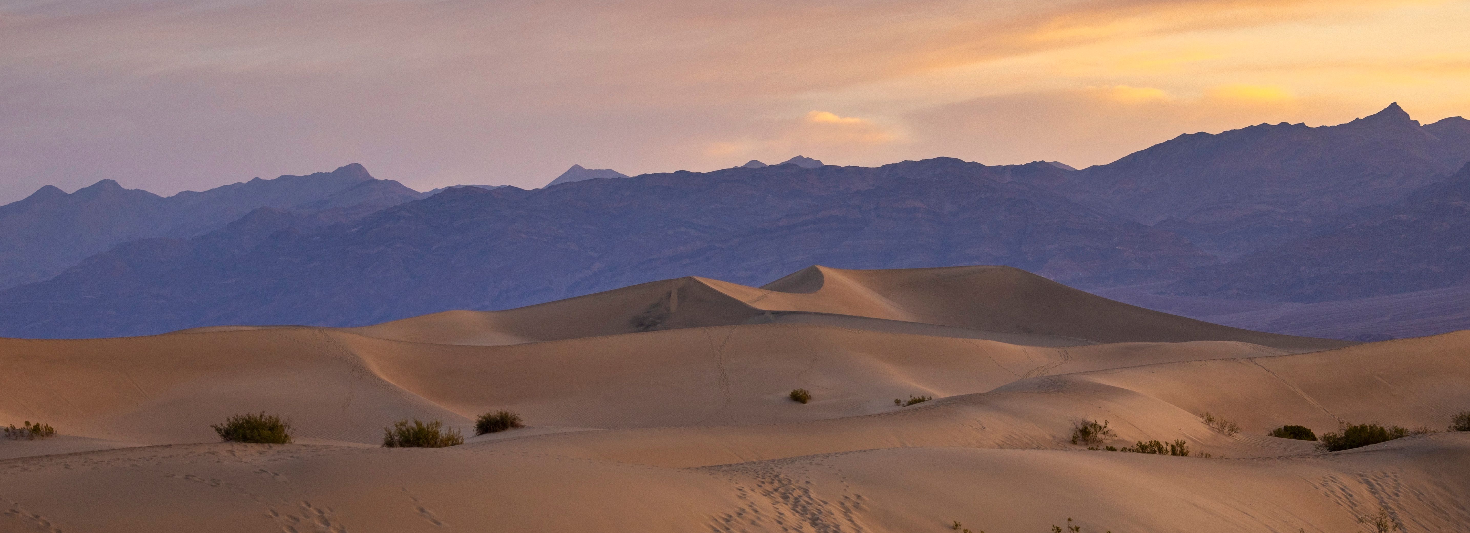 Sunrise light over the Death Valley badlands