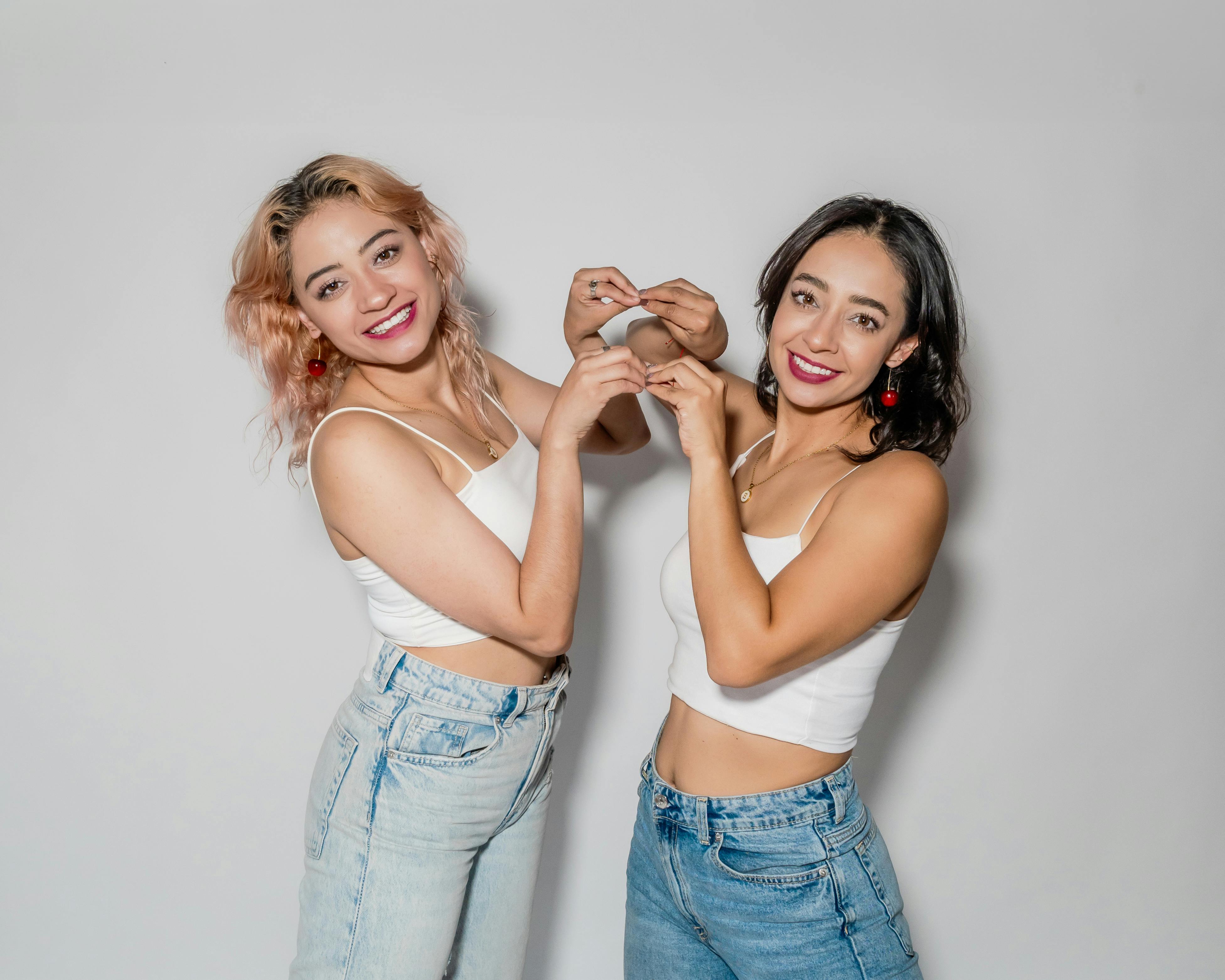 portrait of two women embracing friendship