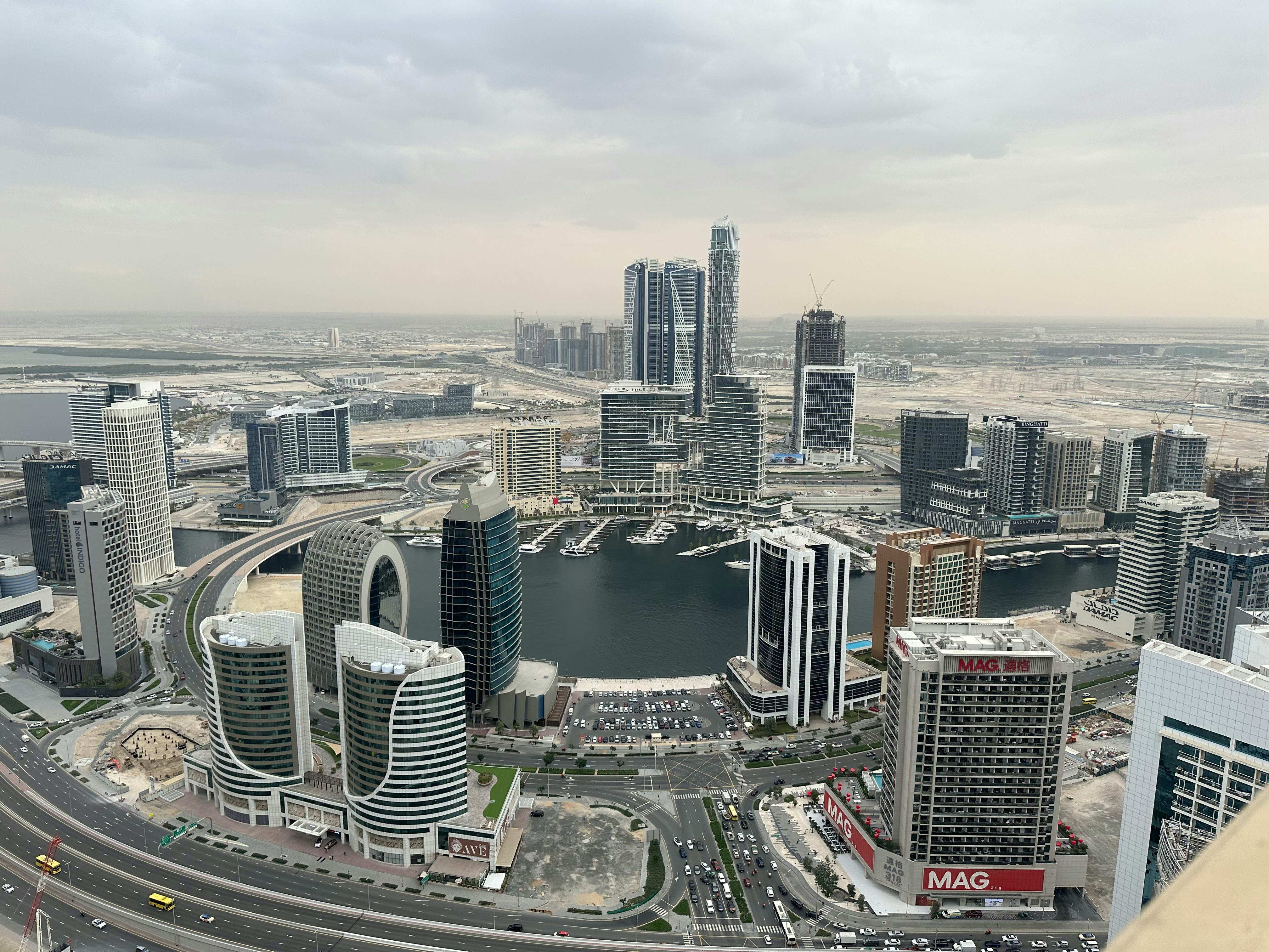 skyline of modern skyscrapers in dubai marina