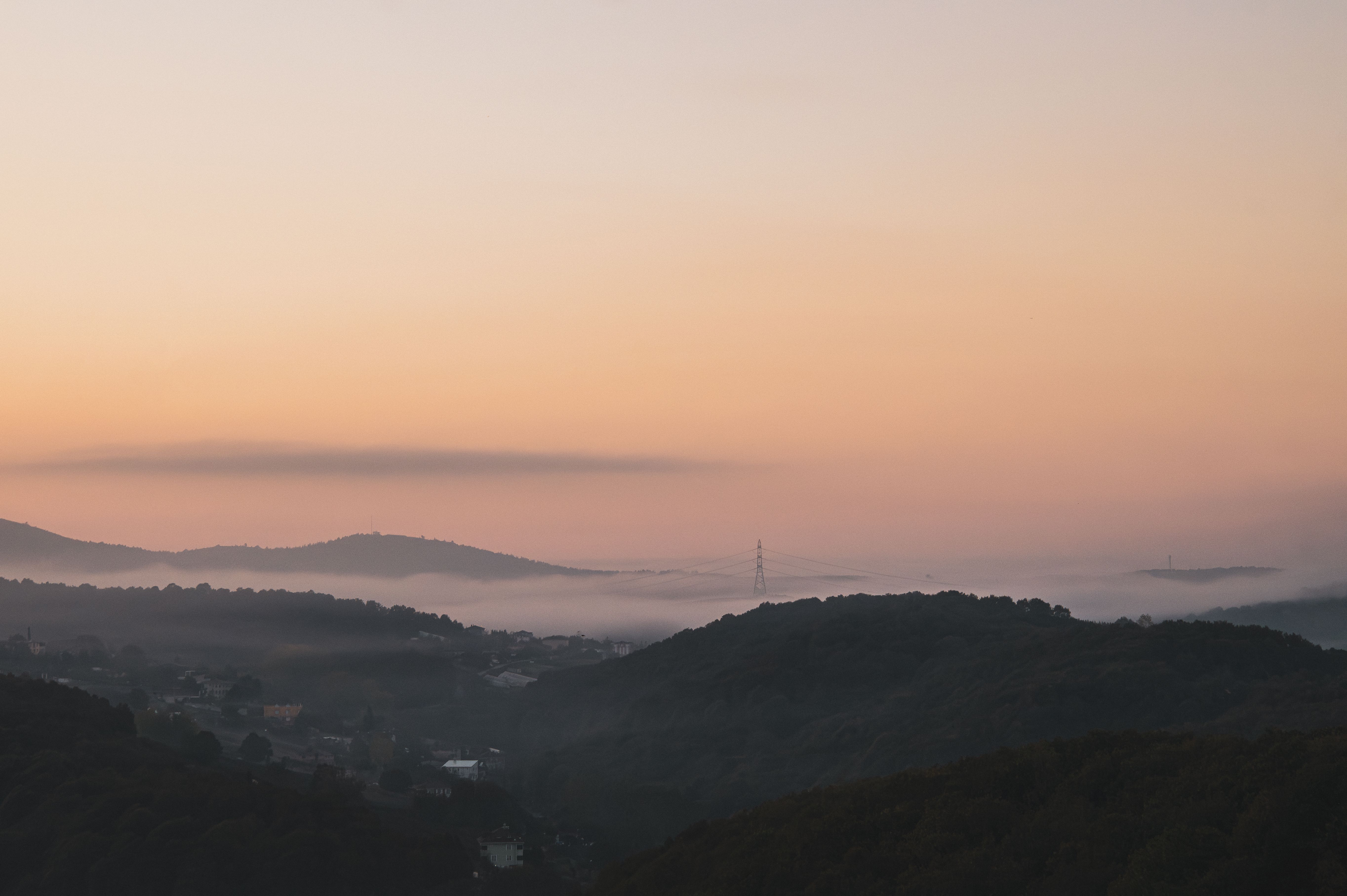 View from Streatley Hill over the Thames valley at dusk