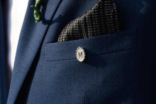 Silver-colored M Lapel Pin