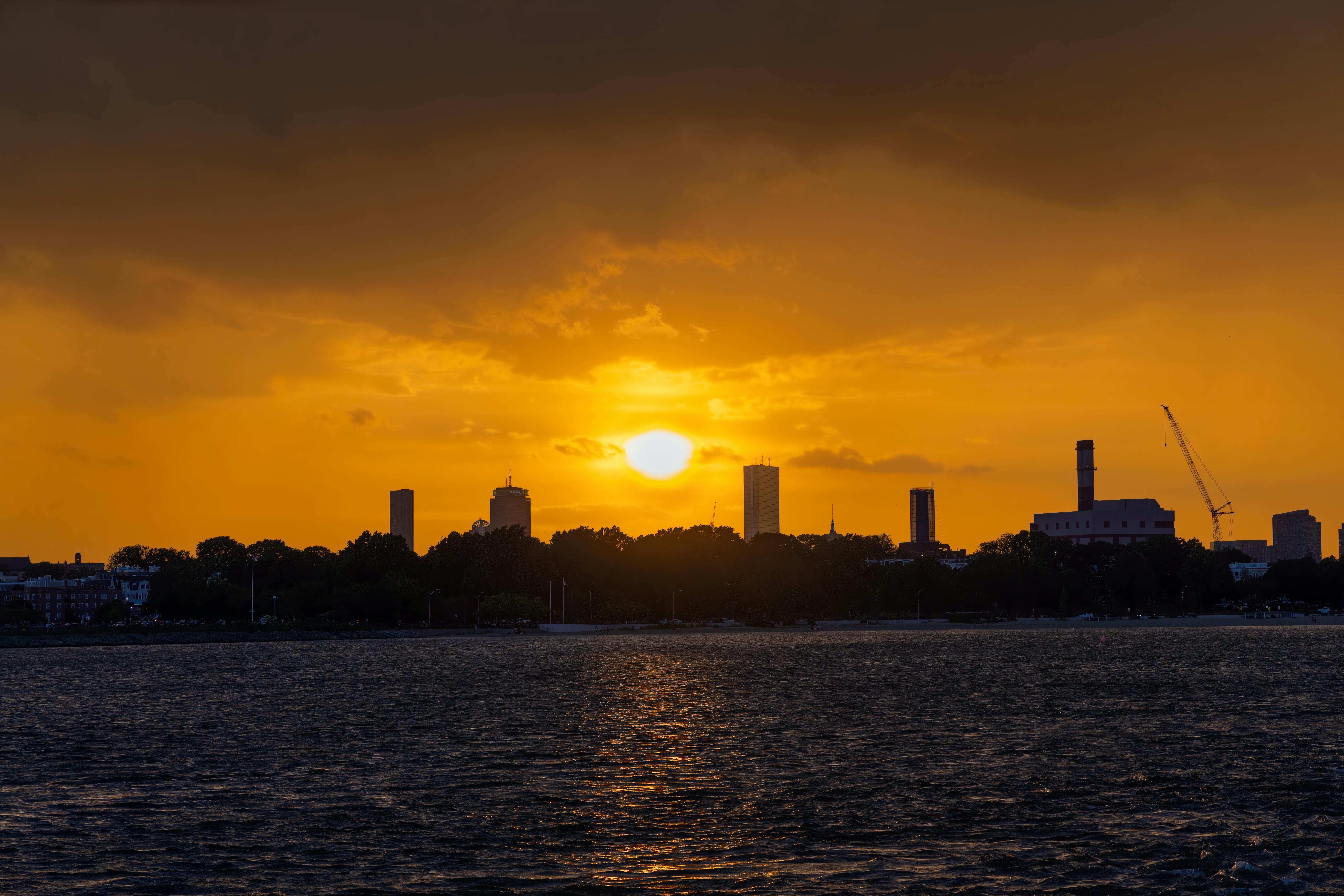 Skyline of Hanoi Seen from the West Lake at Sunset, Vietnam