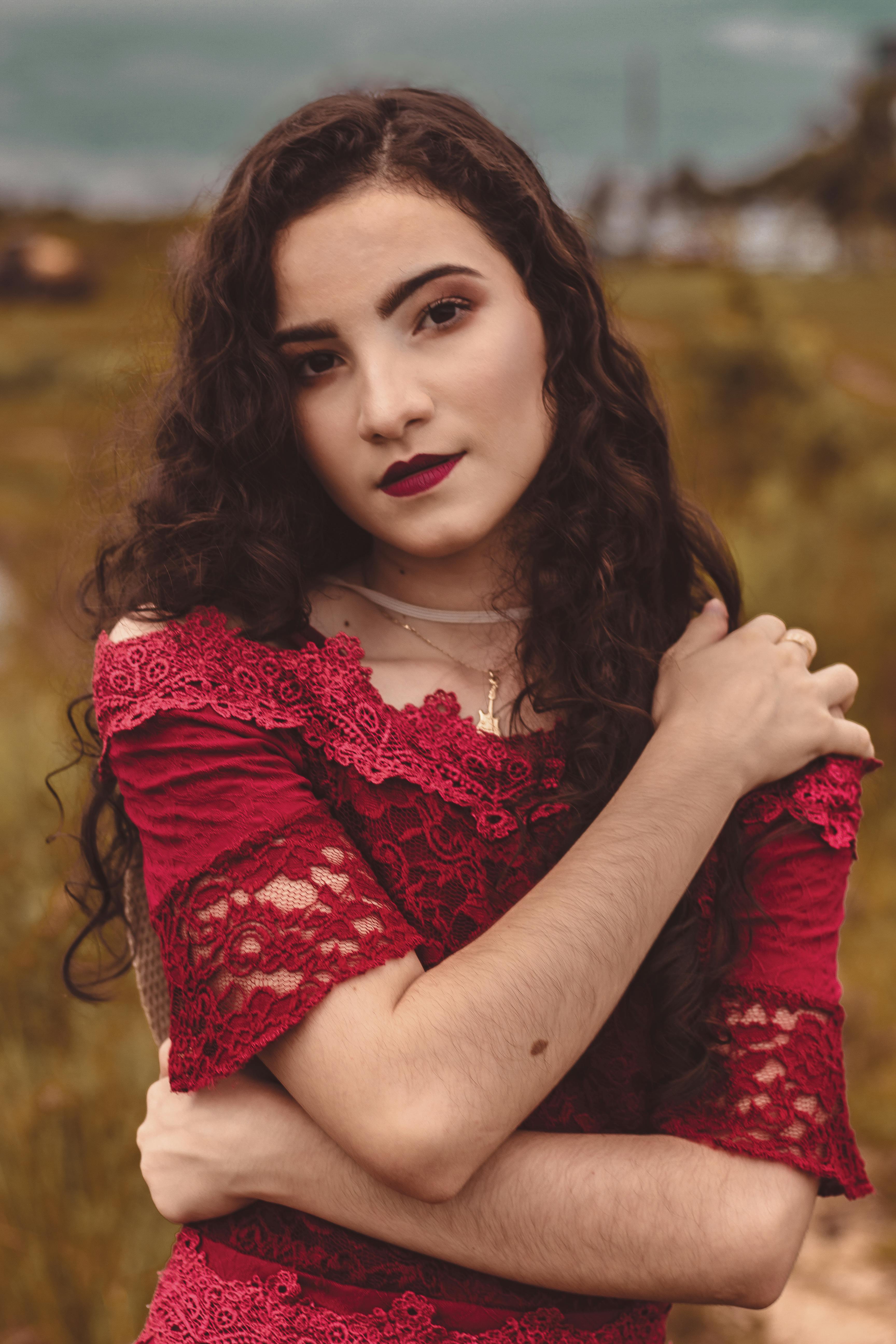 Free Photo Of Woman Hugging Herself Stock Photo