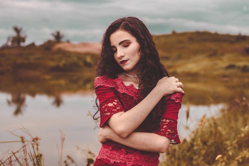 Free Photo Of Woman Hugging Herself Stock Photo