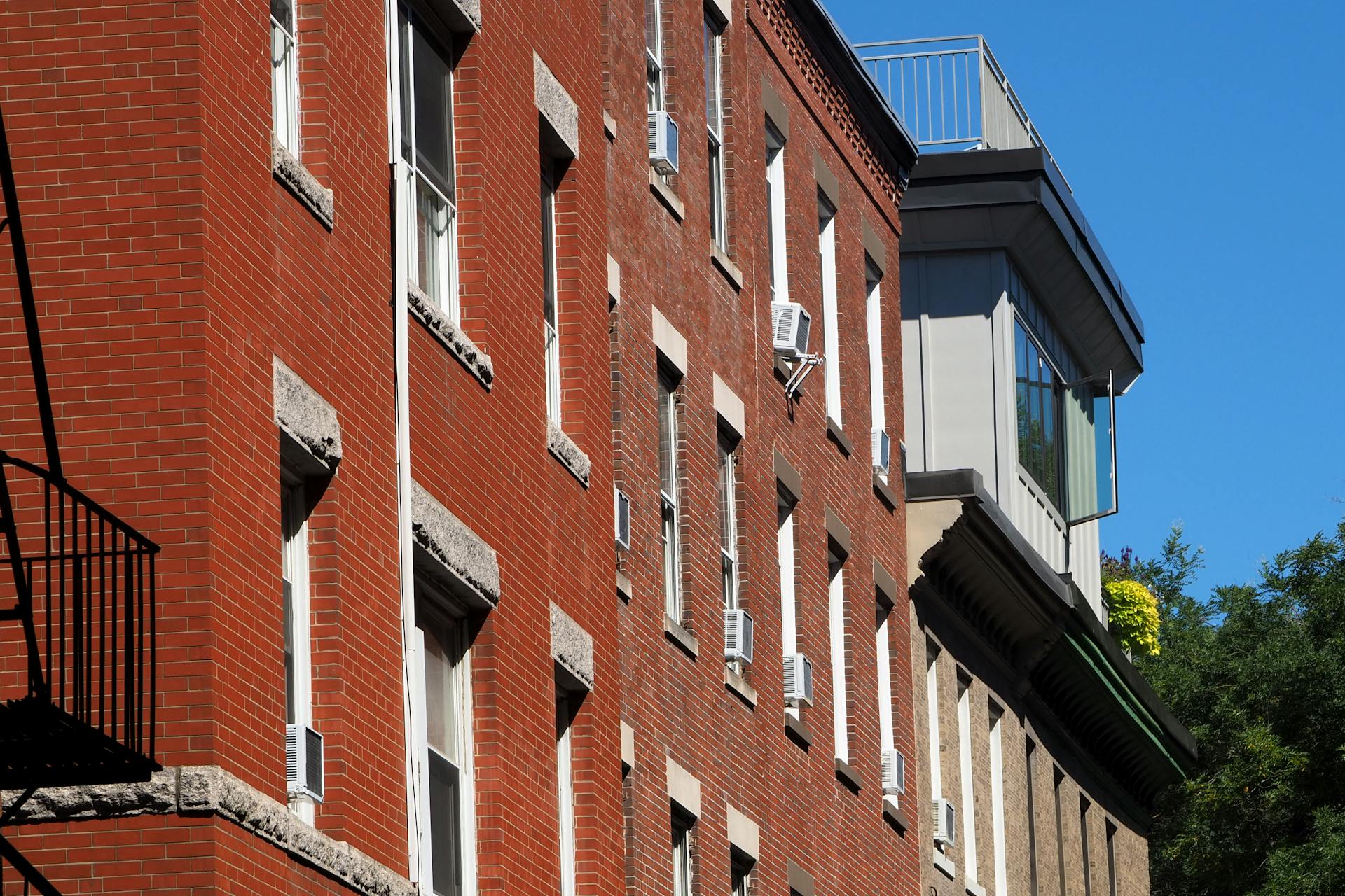 Historic Brick Building Facade in Boston