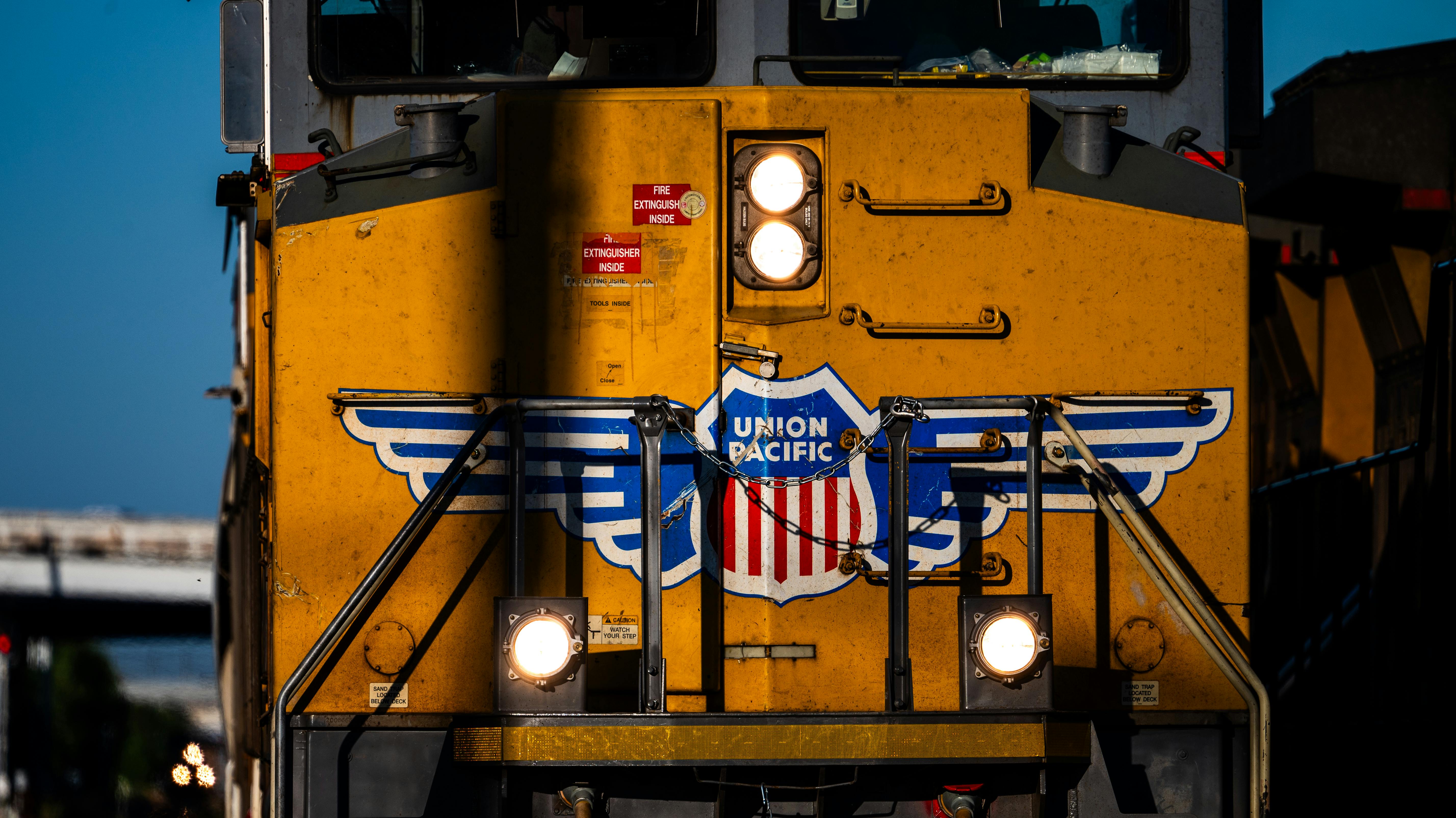 Closeup of Union Pacific Freight Train Engine · Free Stock Photo