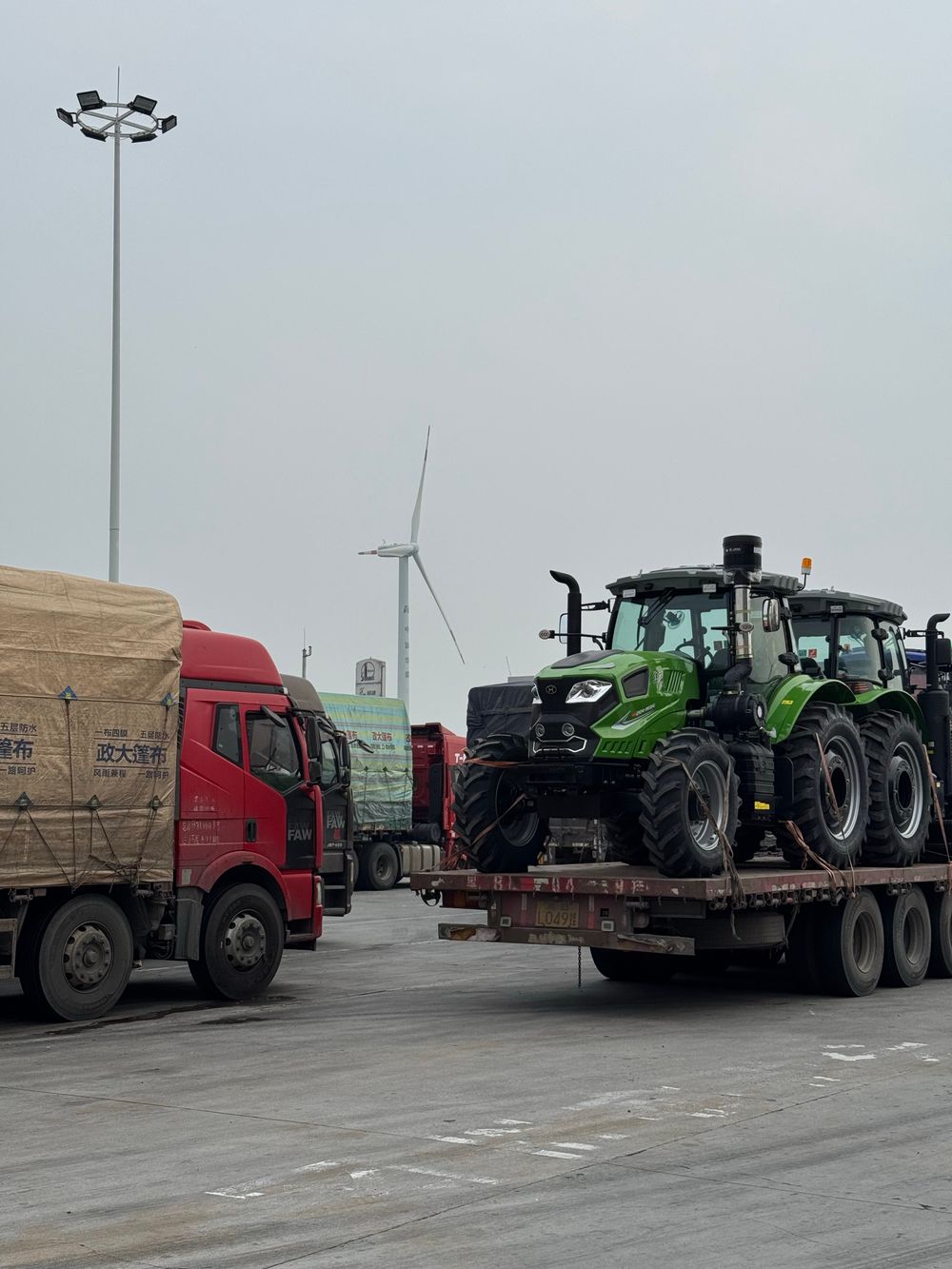 Curtain side trailer truck on the road