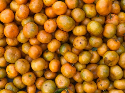 Free Close-up of fresh oranges at a local market in West Java, Indonesia. Stock Photo