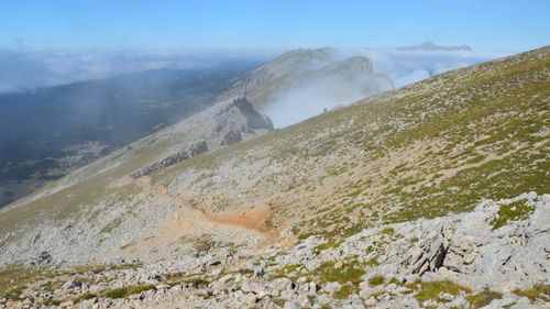 Free Breathtaking mountain landscape in Gresse-en-Vercors, France, with rugged terrain and misty clouds. Stock Photo