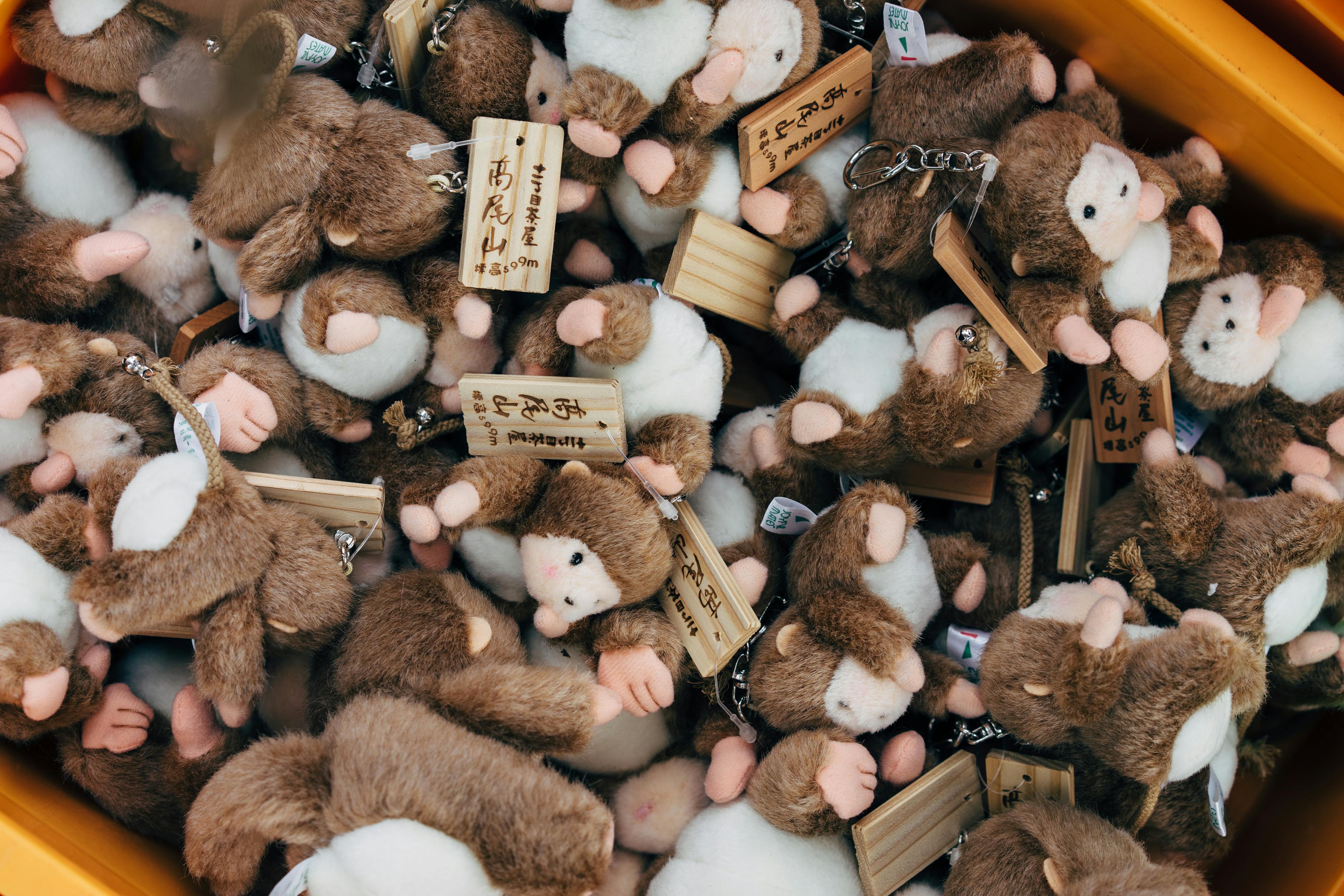 pile of brown plush toys