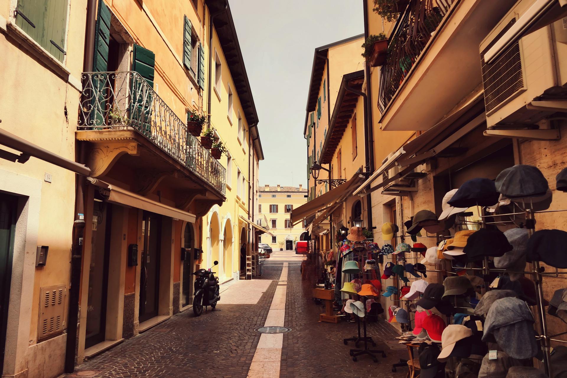 Charming Italian Shopping Alley with Hats