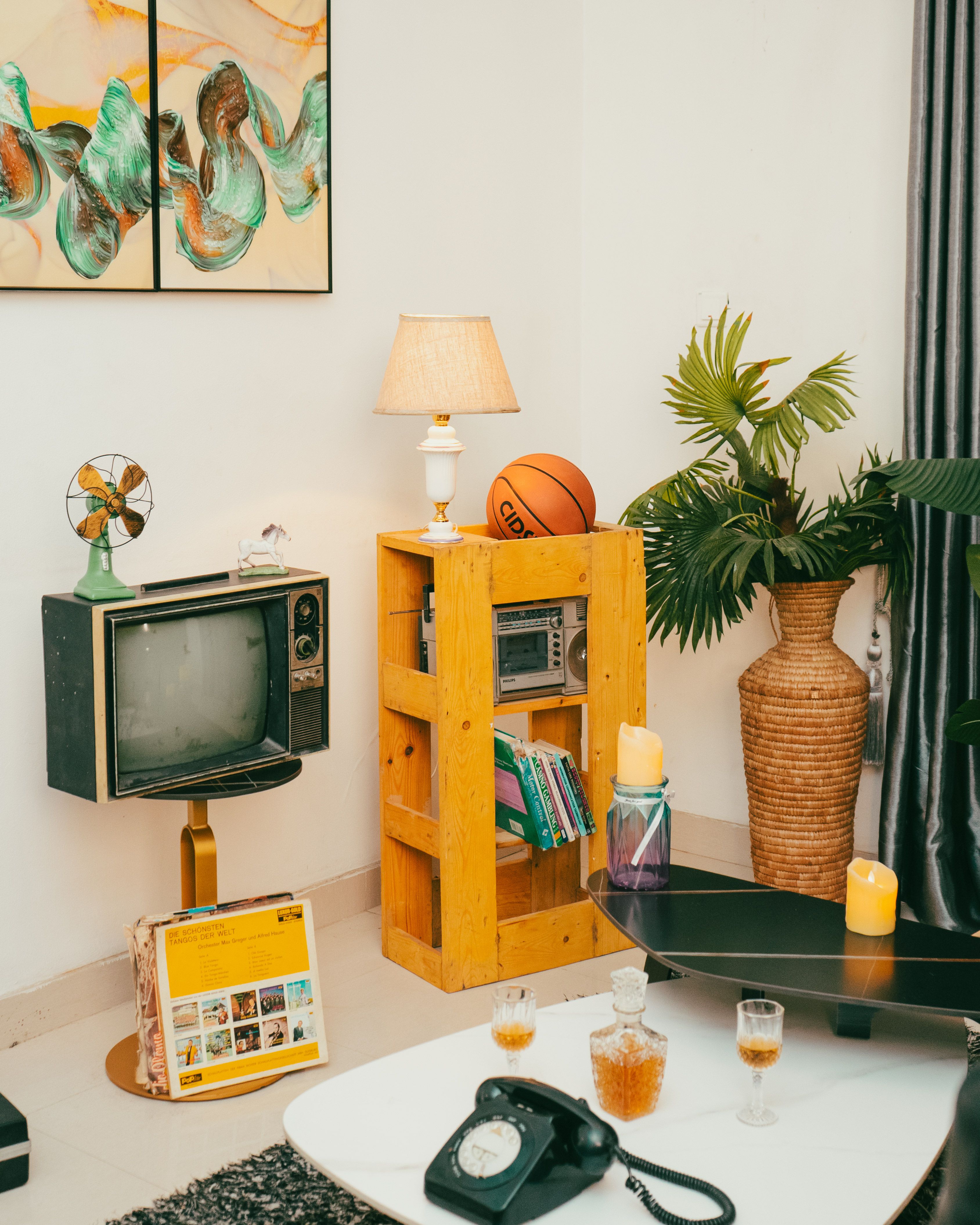 Retro Styled Living Room Interior Design · Free Stock Photo