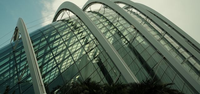 The stunning glass architecture of Gardens by the Bay in Singapore showcases modern design and innovative engineering.