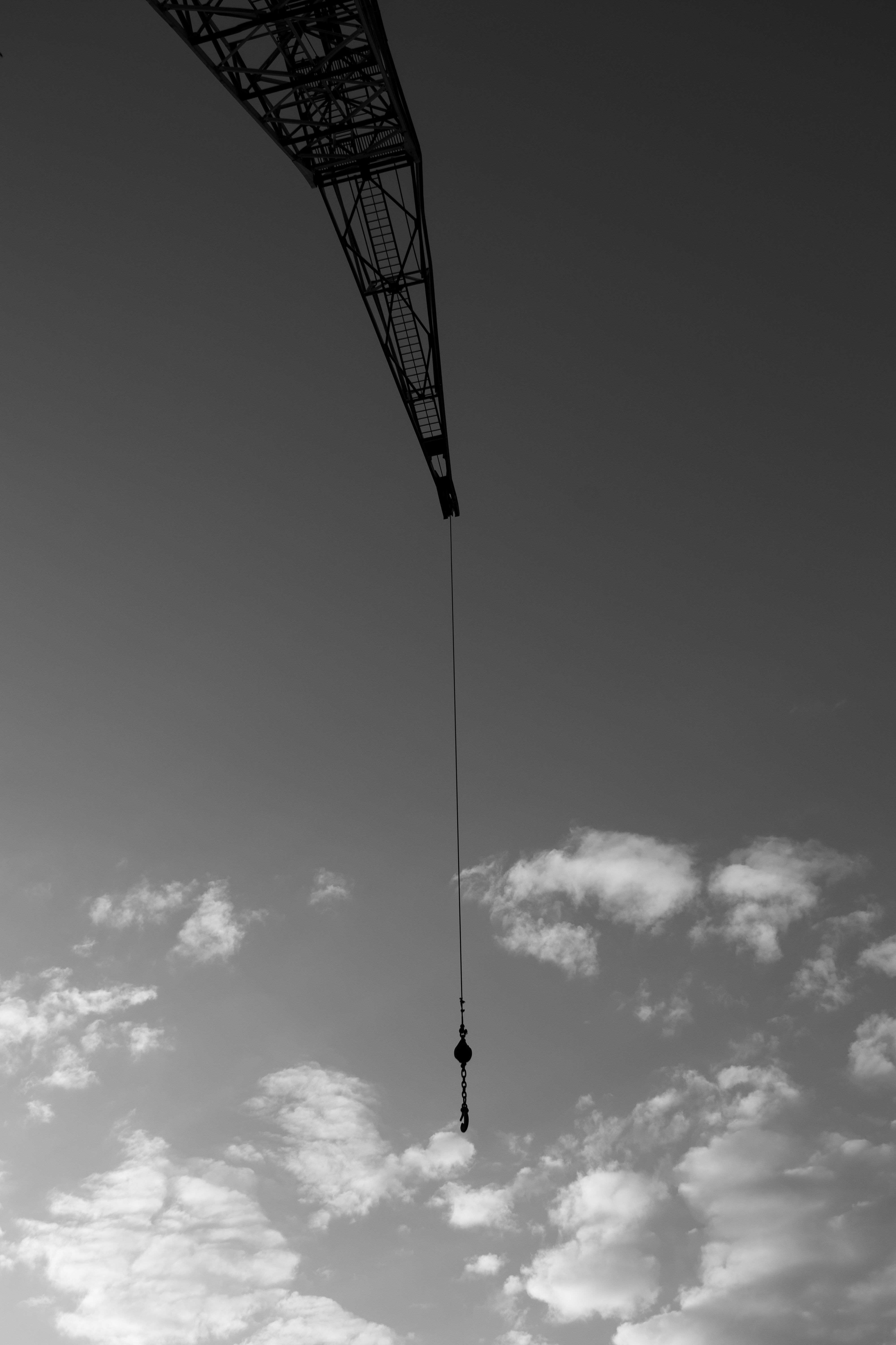 Dramatic Black and White Urban Construction Scene · Free Stock Photo