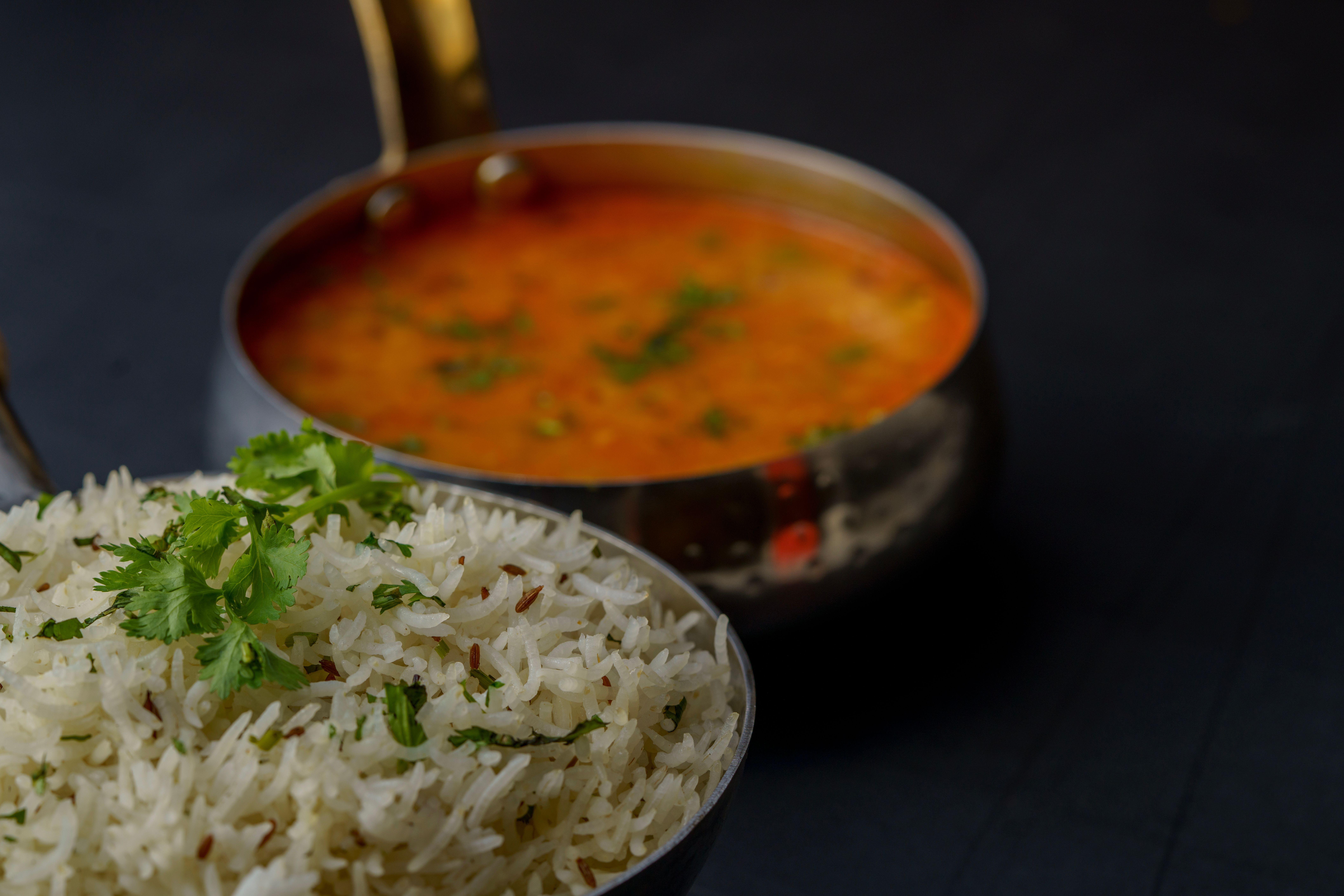 Delicious Indian Dal and Rice with Herbs · Free Stock Photo