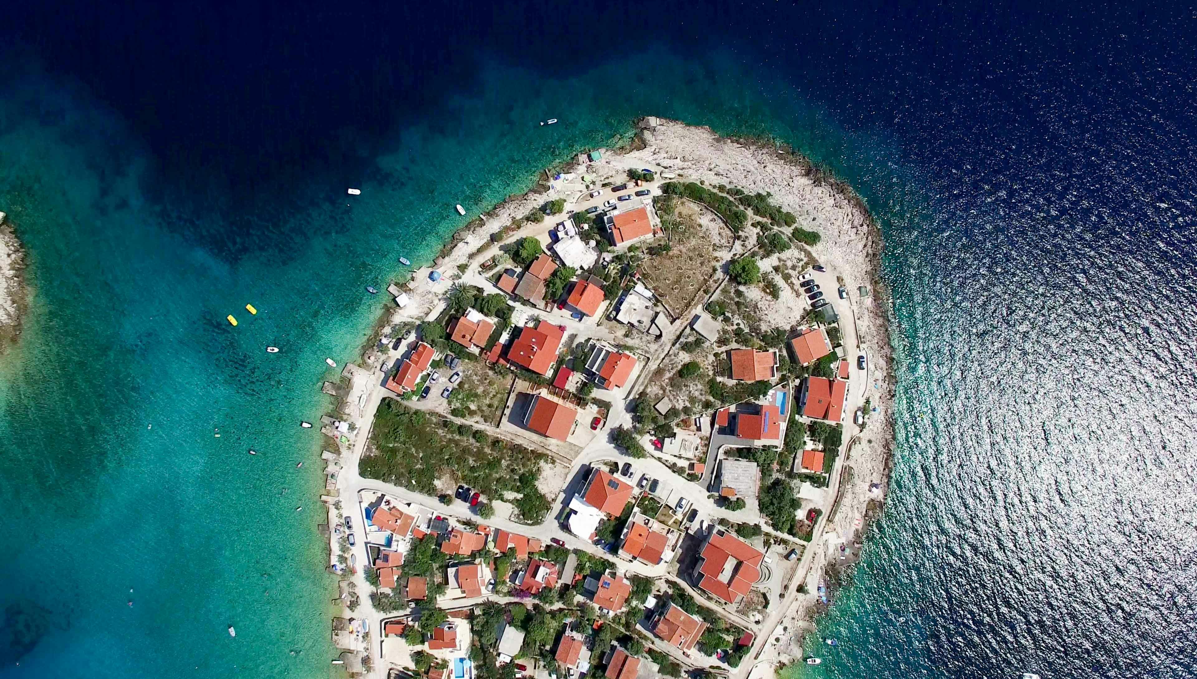 aerial photo of a island