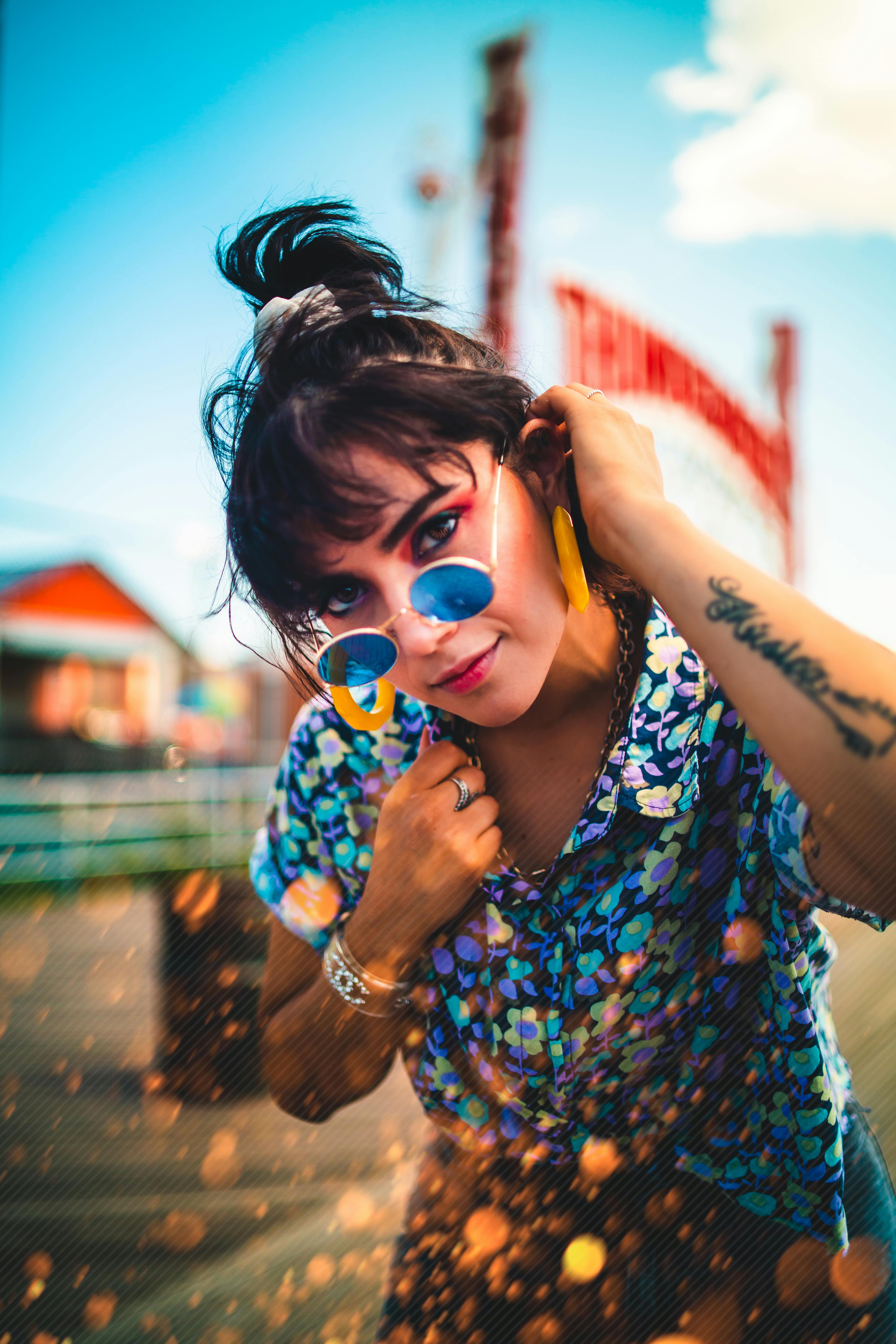 women-s-blue-and-black-button-up-collared-shirt-free-stock-photo