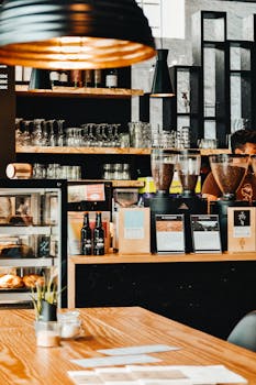 Contemporary café setting in Porto with stylish design, ideal for socializing or business meetings.
