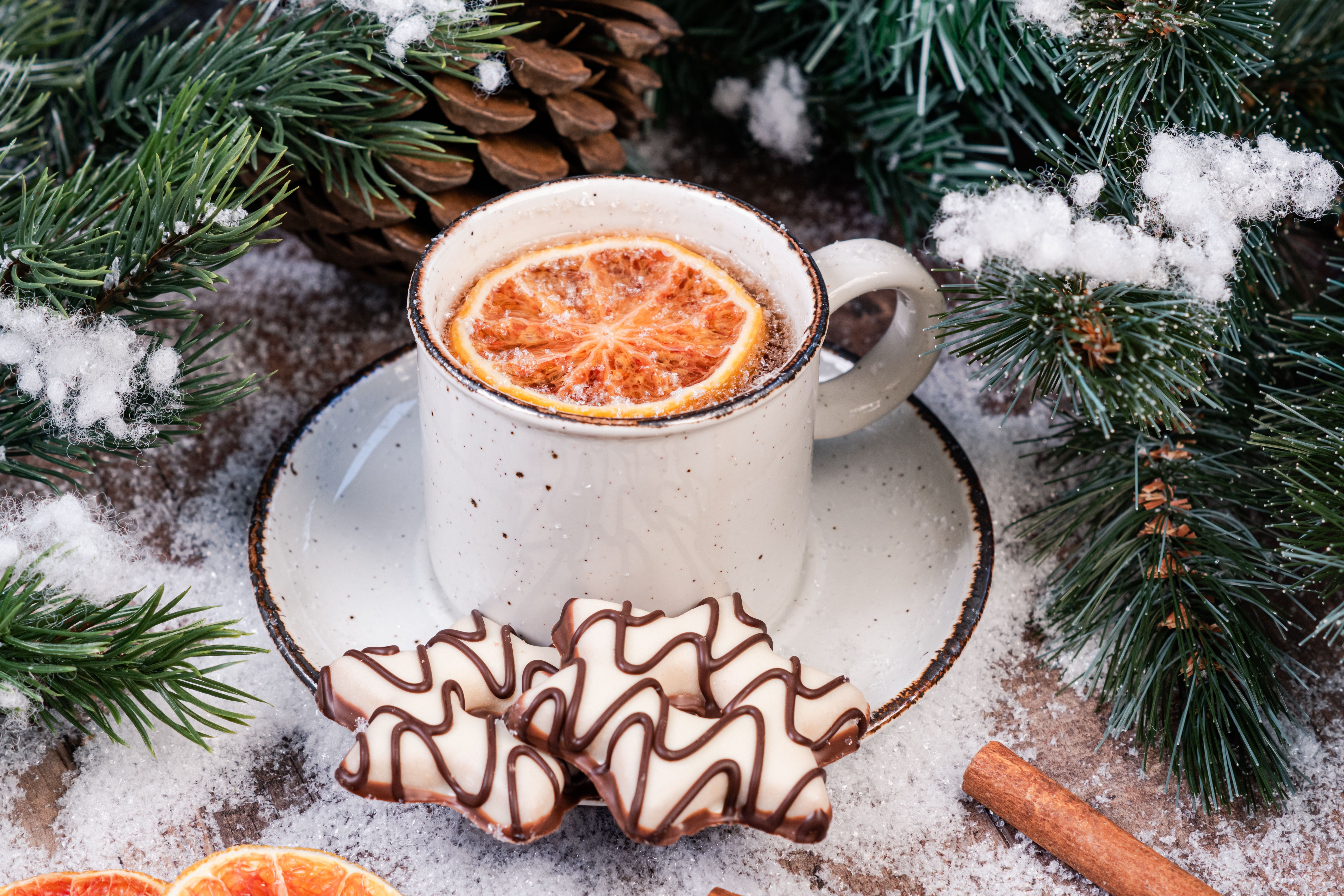 Cozy Winter Scene with Warm Tea and Cookies · Free Stock Photo