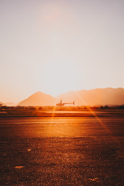Free Photo of Helicopter During Golden Hour Stock Photo