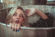 Woman Inside Barrel