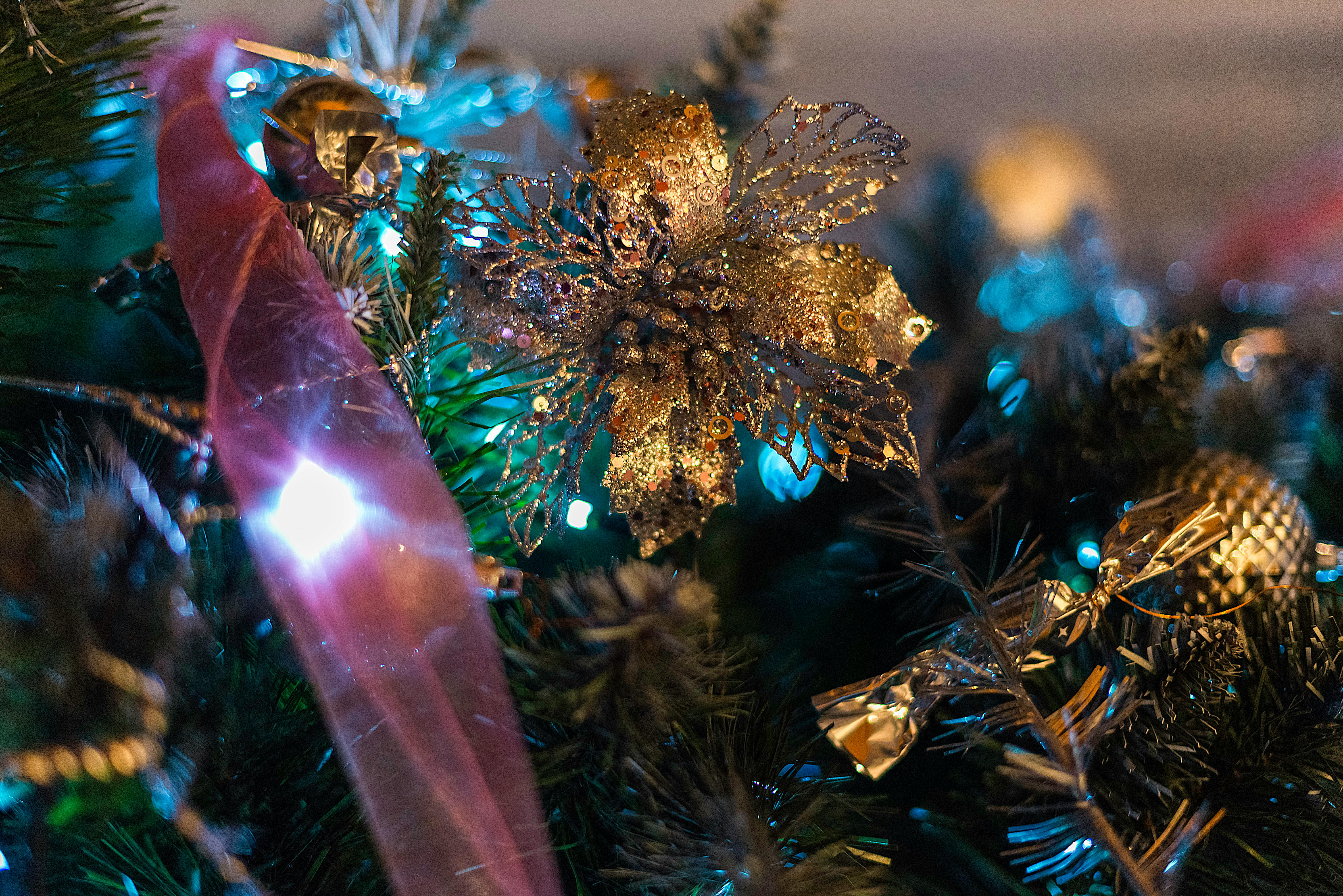 brown christmas tree decors closeup photography