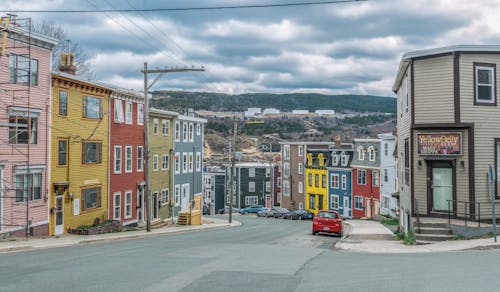 Free Multi-colored Buildings Under A Cloudy Day Stock Photo