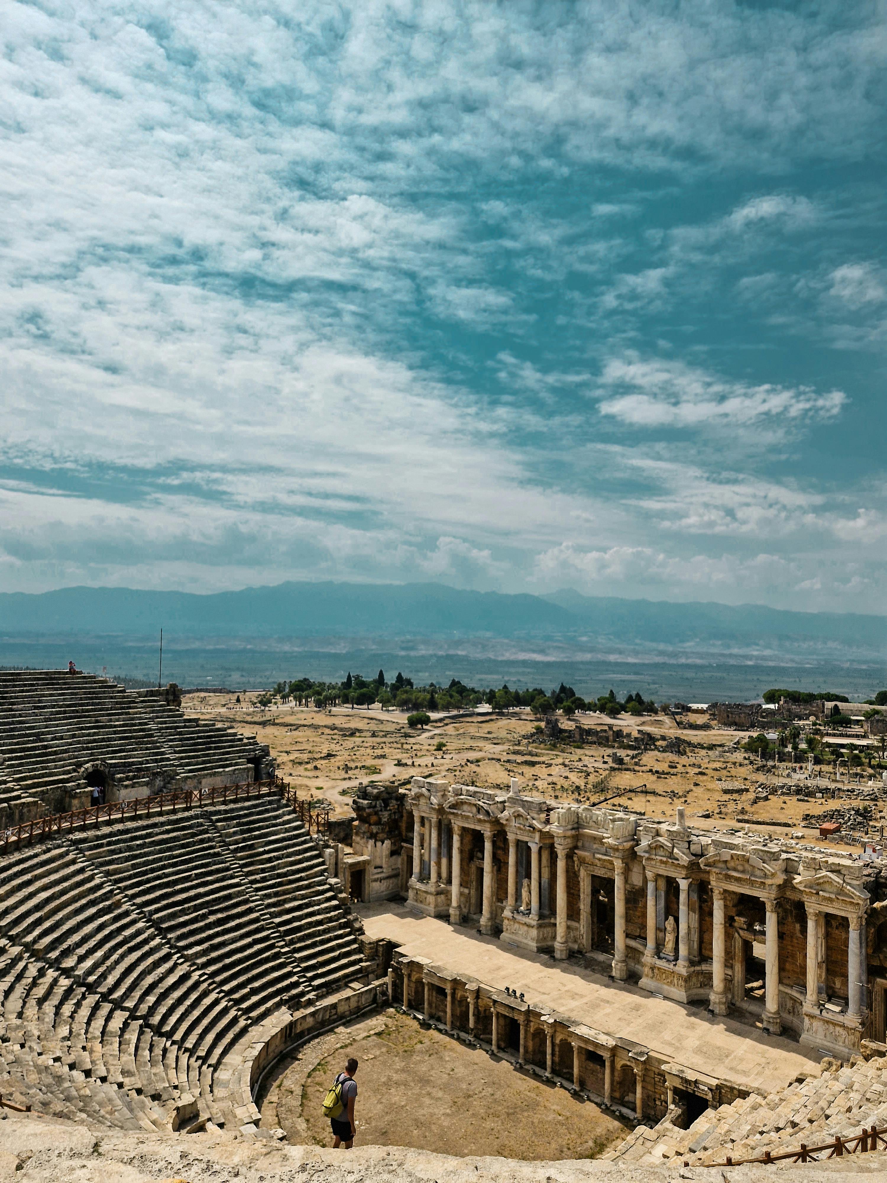 Ücretsiz Pamukkale, Türkiye'deki Antik Roma Amfitiyatrosu Stok Fotoğraflar