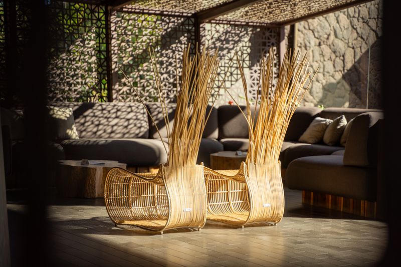 Custom lounge chair detail in a Studio Miel interior