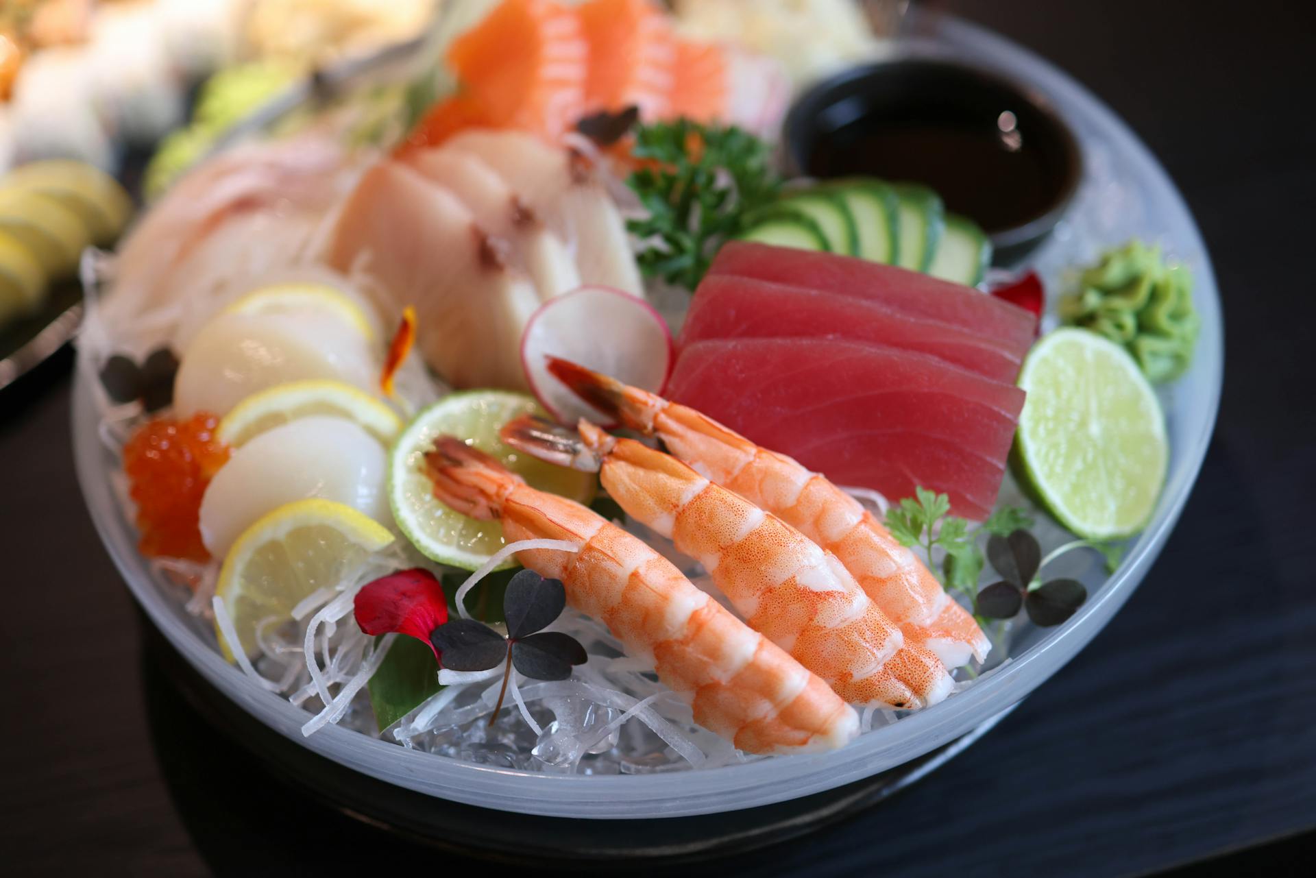 Delicious Assorted Sashimi Platter with Fresh Seafood